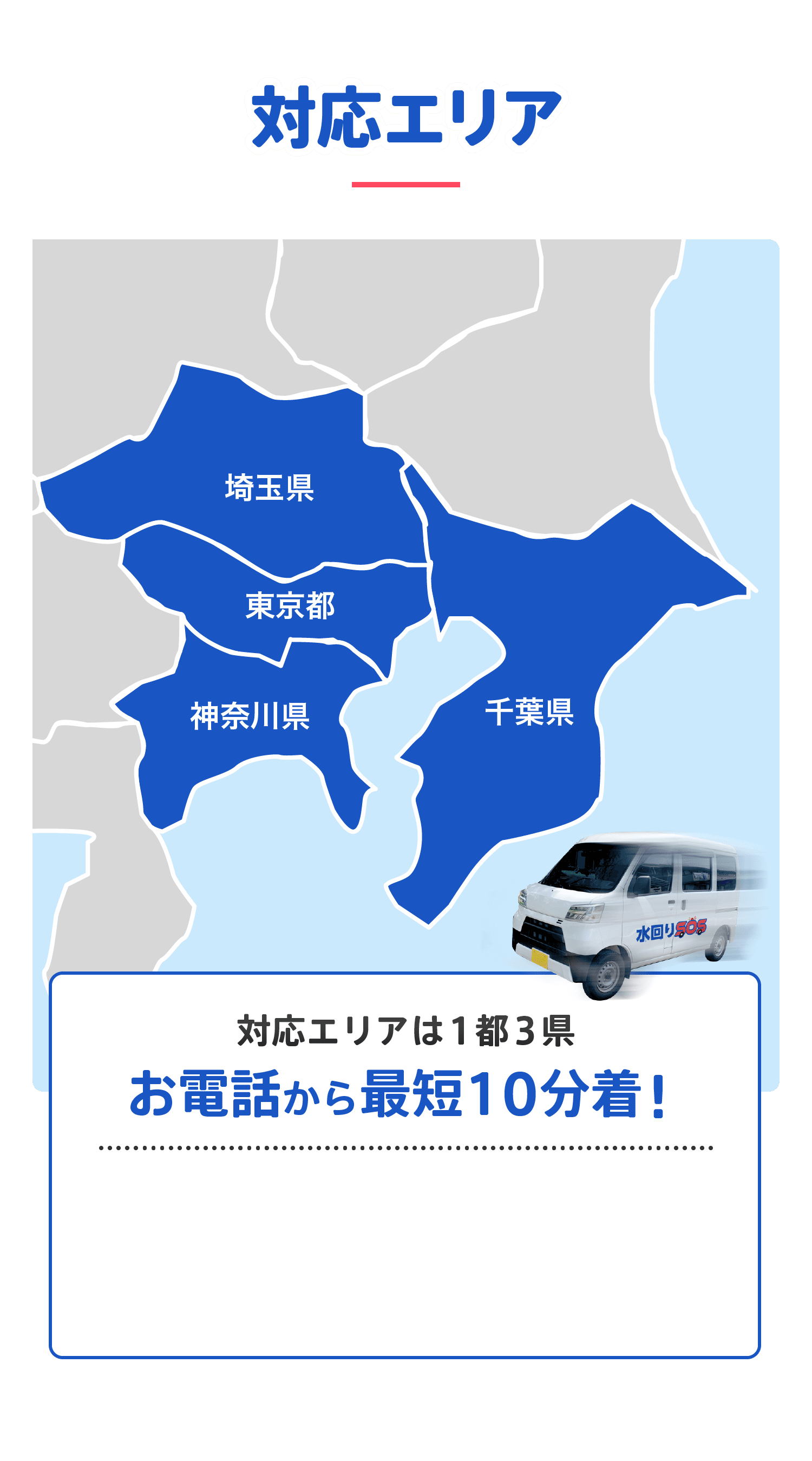 対応エリア/どこよりも早く駆けつけ